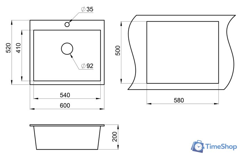Кухонная мойка Granula 7804 (базальт) - Изображение №2 — Интернет-магазин Time-Shop