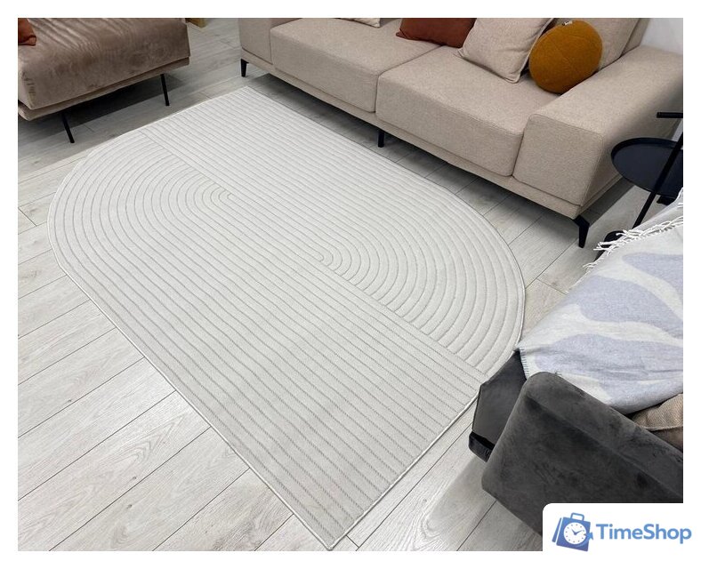 Ковер для жилой комнаты Radjab Carpet Сканди Сизаль Прямоугольник 10980A 13055RK (1.6x2.3, Cream/Cream) - Изображение №2 — Интернет-магазин Time-Shop