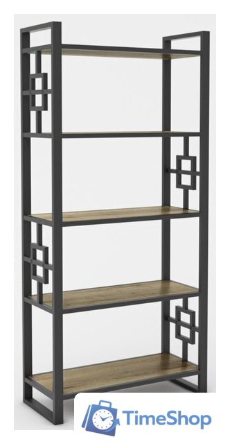 Стеллаж Hype Mebel Квадро 50x170 (черный/дуб галифакс олово) - Изображение №1 — Интернет-магазин Time-Shop