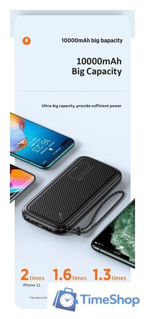 Внешний аккумулятор Usams US-CD150 PB56 10000mAh (черный) - Изображение №6 — Интернет-магазин Time-Shop