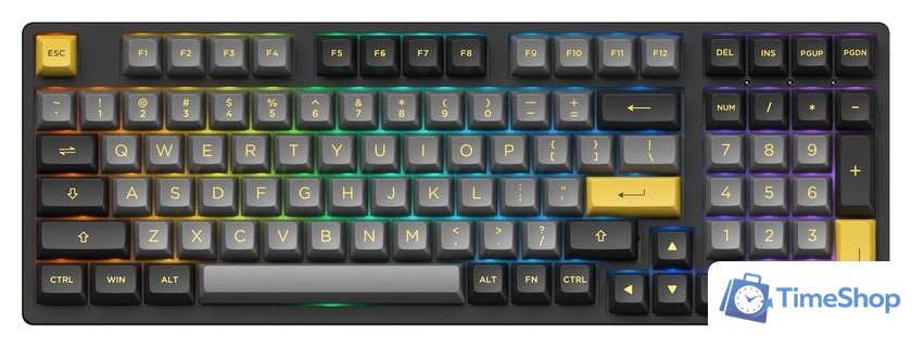 Клавиатура Akko 3098N Black & Gold (TTC Gold Pink) - Изображение №1 — Интернет-магазин Time-Shop