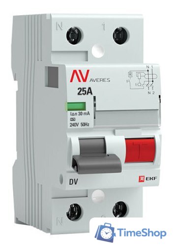 Устройство защитного отключения EKF Averes rccb-2-25-30-a-av - Изображение №1 — Интернет-магазин Time-Shop