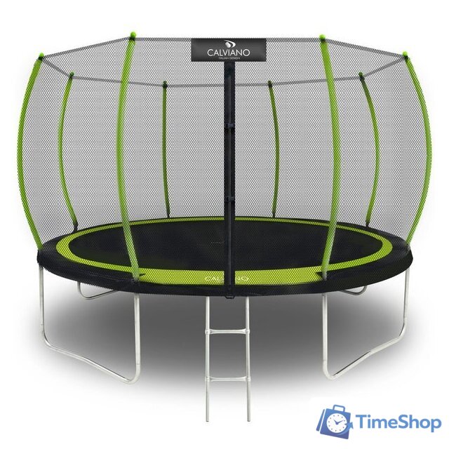 Батут Calviano Outside Master Green 374 см - 12ft (внешняя сетка, с лестницей) - Изображение №1 — Интернет-магазин Time-Shop