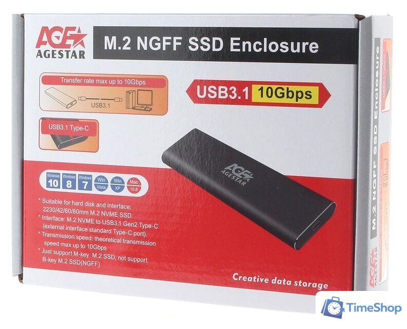 Бокс для накопителей M.2 AgeStar 31UBNV1C - Изображение №3 — Интернет-магазин Time-Shop