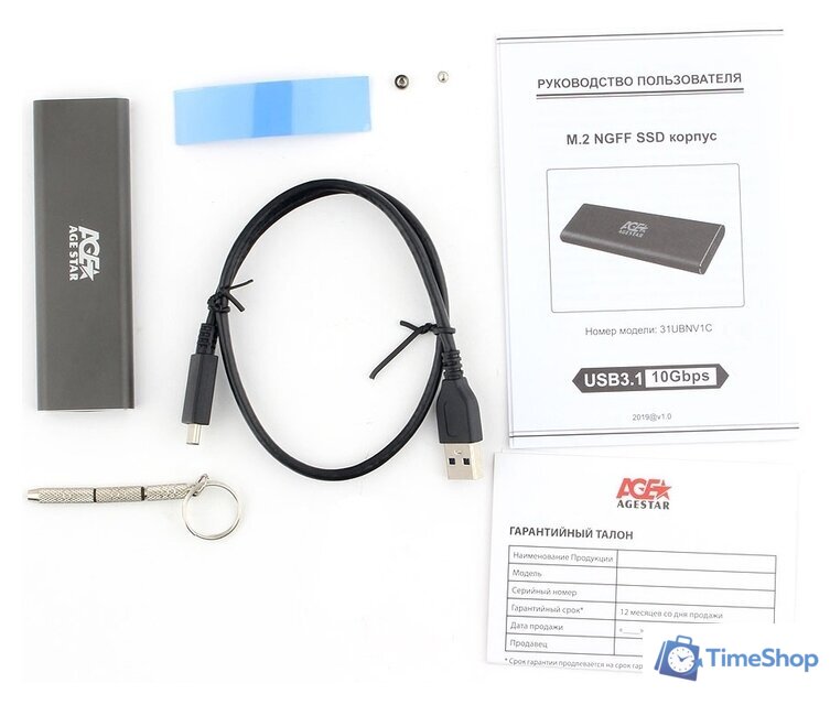 Бокс для накопителей M.2 AgeStar 31UBNV1C - Изображение №2 — Интернет-магазин Time-Shop