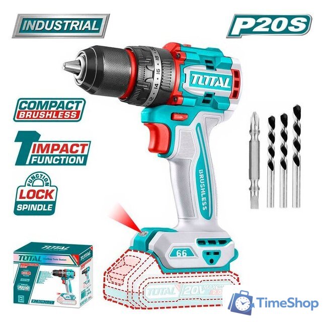 Ударная дрель-шуруповерт Total TIDLI206681 (без АКБ) - Изображение №1 — Интернет-магазин Time-Shop