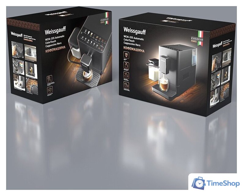 Кофемашина Weissgauff WCM-335 Automatic ColorTouch Cappuccino Nero - Изображение №20 — Интернет-магазин Time-Shop