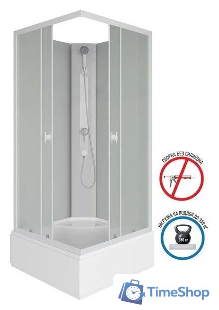 Душевая кабина Niagara Promo P80/26Q/MT/BK 80x80x195 - Изображение №2 — Интернет-магазин Time-Shop