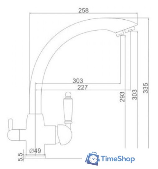Смеситель Ledeme L4455-3 (хром) - Изображение №3 — Интернет-магазин Time-Shop