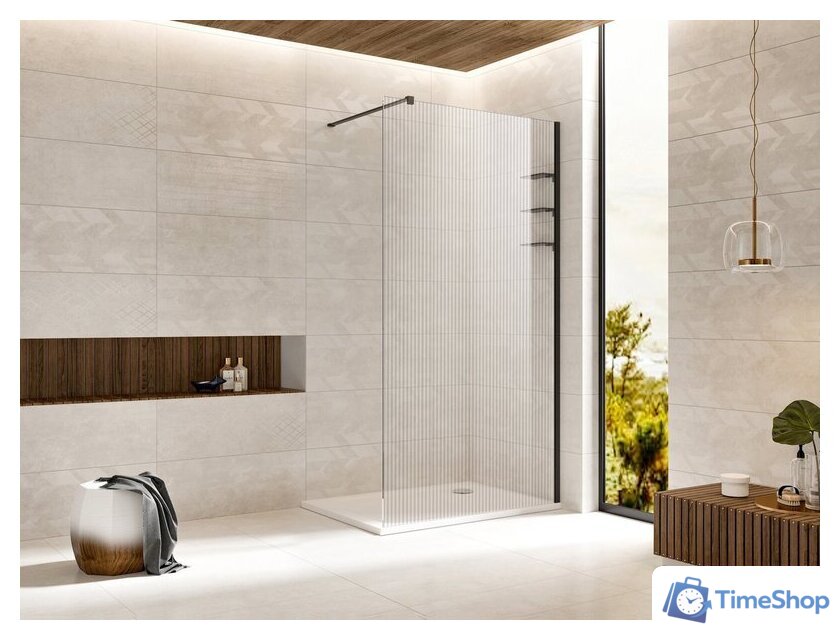 Душевая стенка Adema Риббер 120 Walk-In (черный) - Изображение №5 — Интернет-магазин Time-Shop