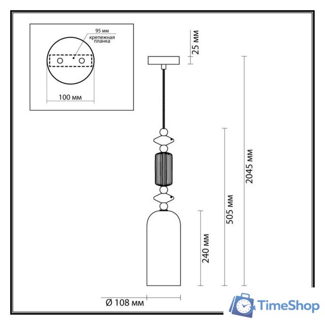 Подвесная люстра Odeon Light Classic 4861/1A - Изображение №2 — Интернет-магазин Time-Shop
