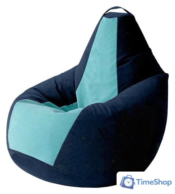 Кресло-мешок Kreslomeshki Груша Kombo XXXL GKV-145x100-TSM (темно-синий/ментол) - Изображение №1 — Интернет-магазин Time-Shop
