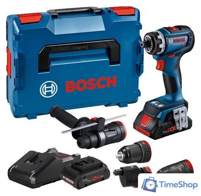 Дрель-шуруповерт Bosch GSR 18V-90 FC Professional 06019K6200 (с 2-мя АКБ 4 Ач, набор сменных патронов, кейс) - Изображение №1 — Интернет-магазин Time-Shop