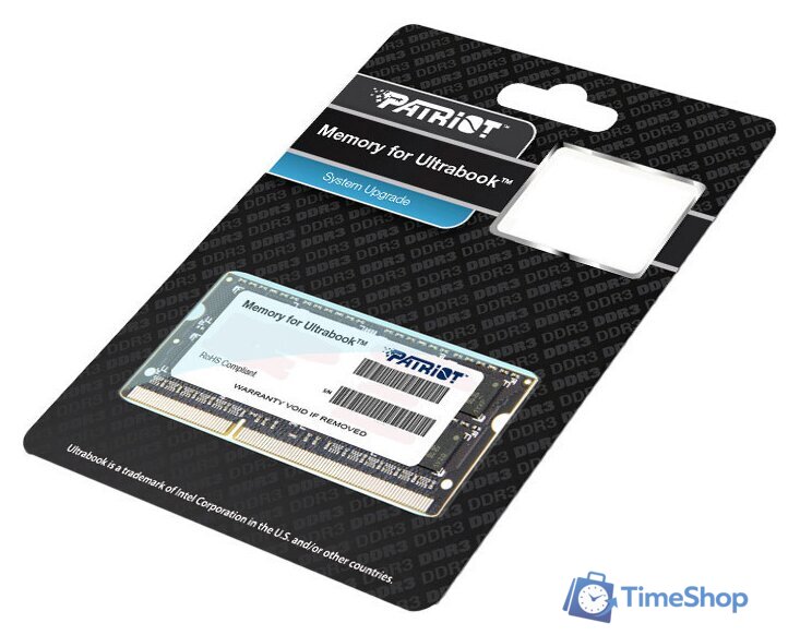 Оперативная память Patriot Memory for Ultrabook 4GB DDR3 SO-DIMM PC3-12800 (PSD34G1600L81S) - Изображение №6 — Интернет-магазин Time-Shop