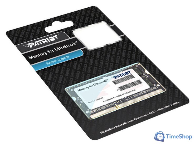 Оперативная память Patriot Memory for Ultrabook 4GB DDR3 SO-DIMM PC3-12800 (PSD34G1600L81S) - Изображение №4 — Интернет-магазин Time-Shop