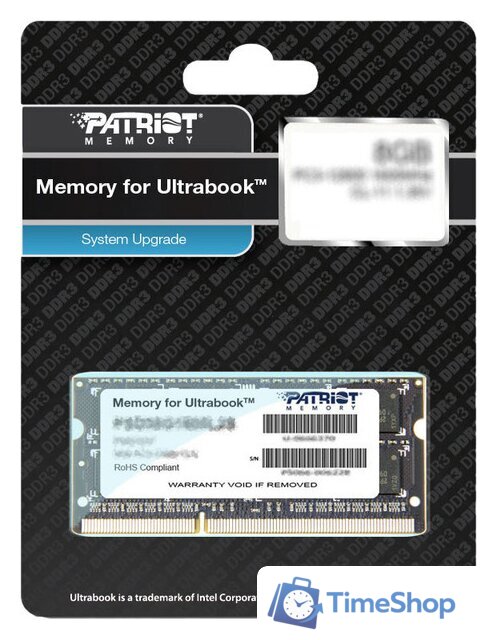 Оперативная память Patriot Memory for Ultrabook 4GB DDR3 SO-DIMM PC3-12800 (PSD34G1600L81S) - Изображение №5 — Интернет-магазин Time-Shop