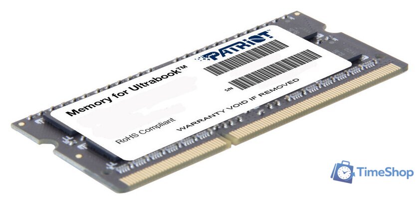 Оперативная память Patriot Memory for Ultrabook 4GB DDR3 SO-DIMM PC3-12800 (PSD34G1600L81S) - Изображение №2 — Интернет-магазин Time-Shop