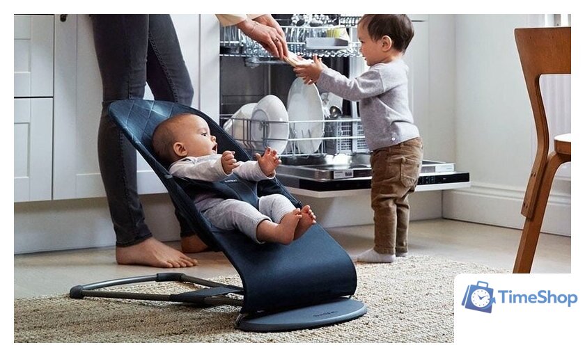 Шезлонг BabyBjorn Bliss Mesh (сетка, антрацит) - Изображение №5 — Интернет-магазин Time-Shop