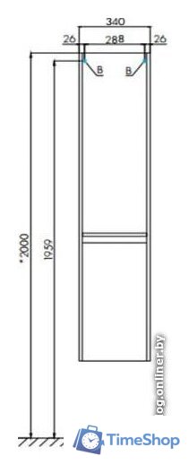  Акватон Шкаф-пенал Лондри 34 1A236203LH010 (белый) - Изображение №2 — Интернет-магазин Time-Shop