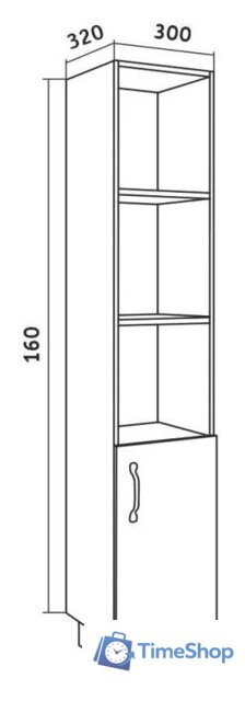  Grossman Шкаф-пенал Флай 30 303002 (дуб сонома/белый) - Изображение №3 — Интернет-магазин Time-Shop