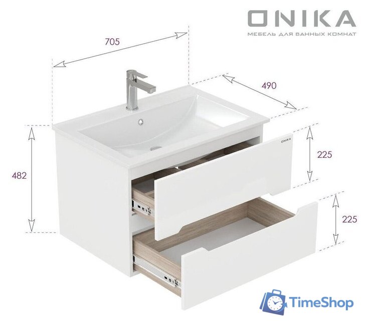  Onika Тумба под умывальник Айленд 70 107063 - Изображение №9 — Интернет-магазин Time-Shop
