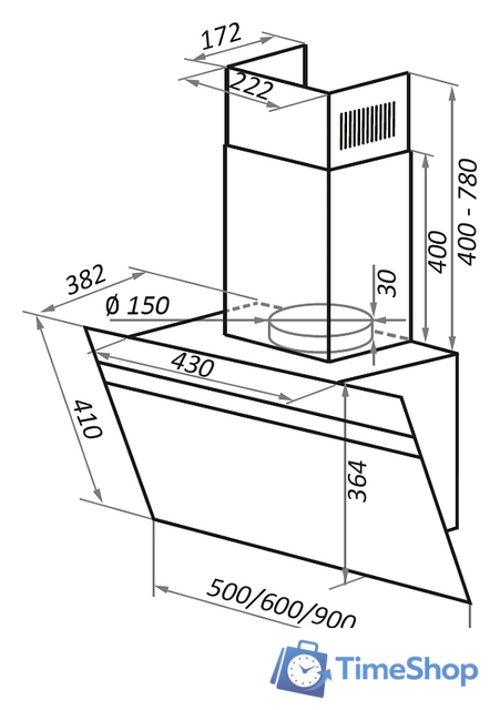 Кухонная вытяжка MAUNFELD Medway 60 (белый/сатин) - Изображение №2 — Интернет-магазин Time-Shop