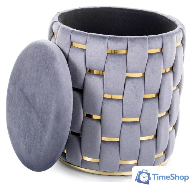Пуфик Signal Tiara Velvet (серый) - Изображение №2 — Интернет-магазин Time-Shop