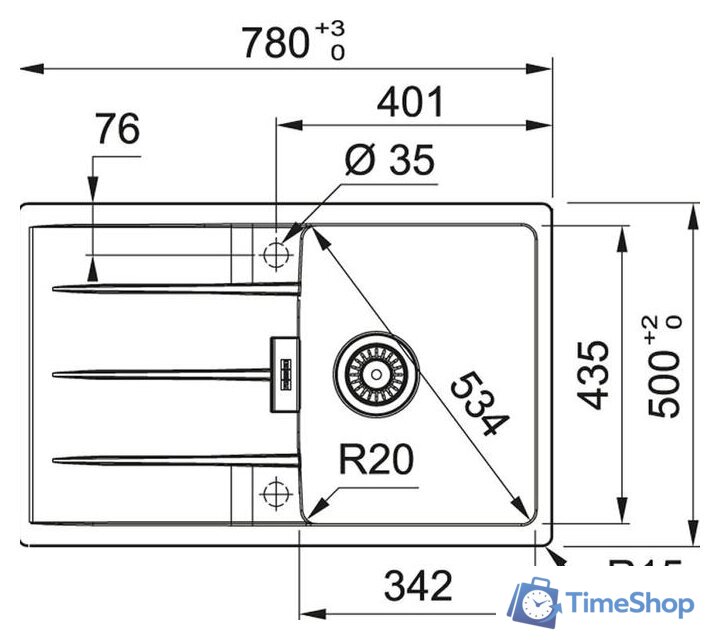 Кухонная мойка Franke Centro CNG 611/211-78 Fragranite 114.0639.683 (белый) - Изображение №2 — Интернет-магазин Time-Shop