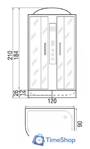 Душевая кабина River Desna 120/90/24 MT R - Изображение №5 — Интернет-магазин Time-Shop