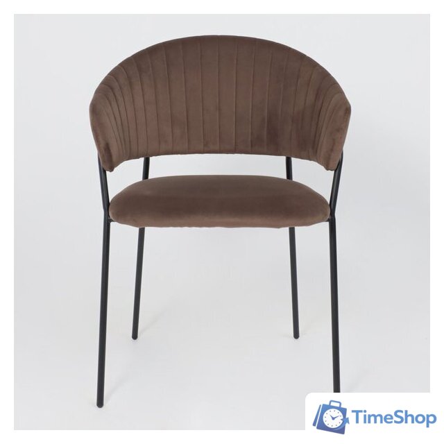 Стул с подлокотниками Алвест AV 433 (шоколадный бархат Confetti chocolate/черный) - Изображение №6 — Интернет-магазин Time-Shop