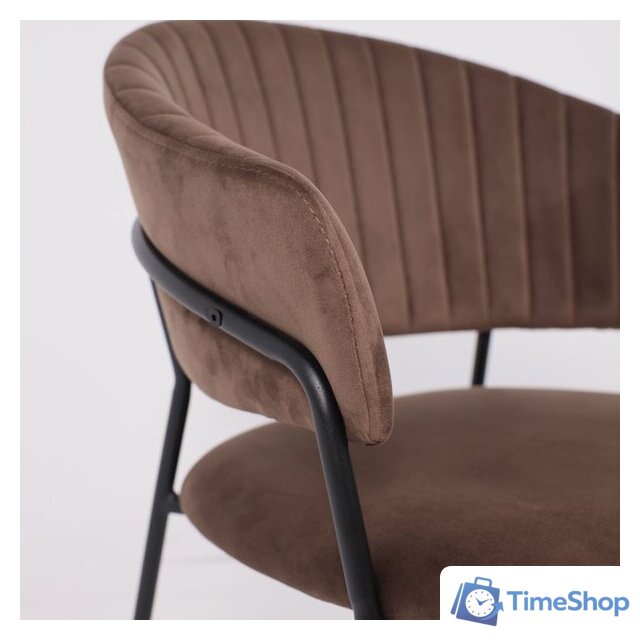Стул с подлокотниками Алвест AV 433 (шоколадный бархат Confetti chocolate/черный) - Изображение №10 — Интернет-магазин Time-Shop