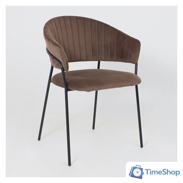 Стул с подлокотниками Алвест AV 433 (шоколадный бархат Confetti chocolate/черный) - Изображение №7 — Интернет-магазин Time-Shop