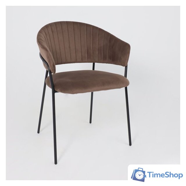 Стул с подлокотниками Алвест AV 433 (шоколадный бархат Confetti chocolate/черный) - Изображение №15 — Интернет-магазин Time-Shop