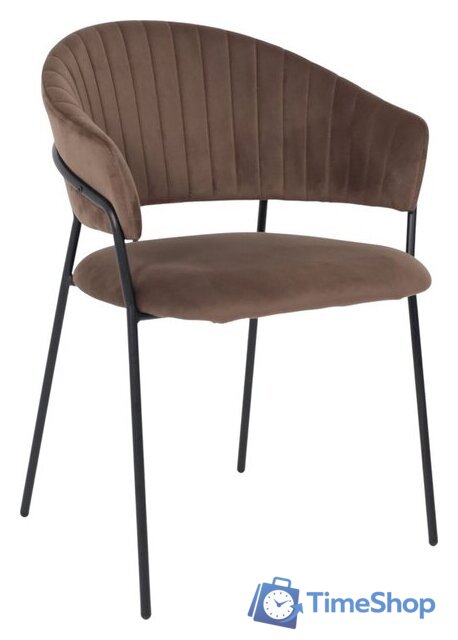 Стул с подлокотниками Алвест AV 433 (шоколадный бархат Confetti chocolate/черный) - Изображение №1 — Интернет-магазин Time-Shop