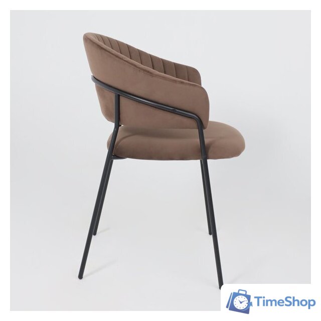 Стул с подлокотниками Алвест AV 433 (шоколадный бархат Confetti chocolate/черный) - Изображение №8 — Интернет-магазин Time-Shop