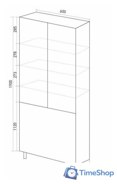 Mixline Шкаф-пенал Спутник 60 553951 (белый) - Изображение №5 — Интернет-магазин Time-Shop