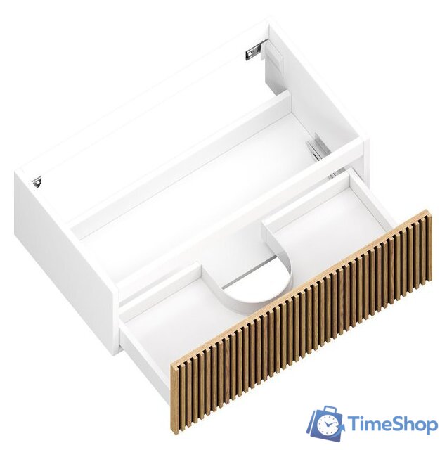  ЗОВ Тумба под умывальник Кито 40 K40LW0MRMC-LDSPWС0 (белый/тростник) - Изображение №3 — Интернет-магазин Time-Shop