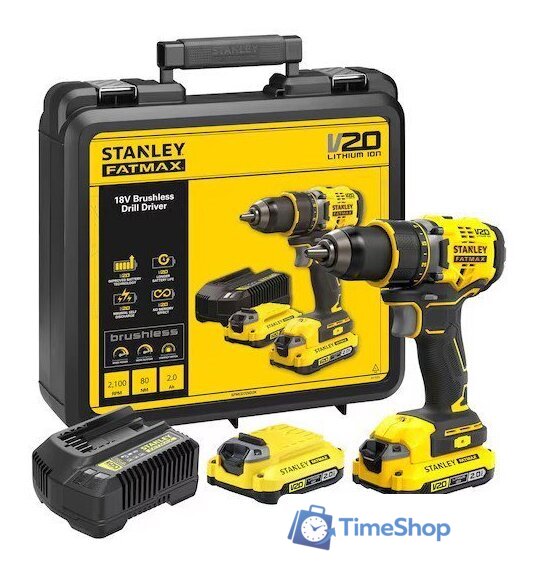 Дрель-шуруповерт Stanley SFMCD720D2K (с 2-мя АКБ, кейс) - Изображение №1 — Интернет-магазин Time-Shop