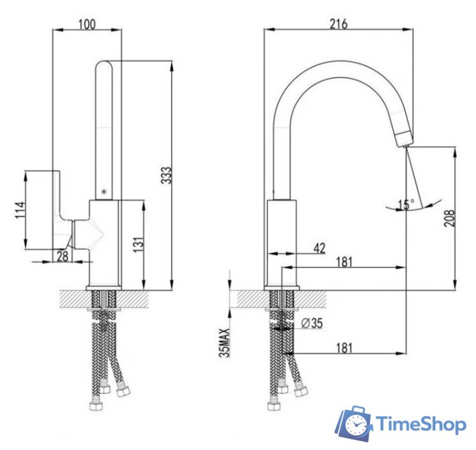 Смеситель Lemark Comfort LM3073PAN - Изображение №2 — Интернет-магазин Time-Shop