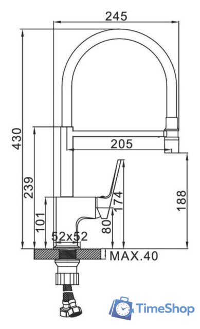 Смеситель Ledeme L4092G-2 - Изображение №2 — Интернет-магазин Time-Shop