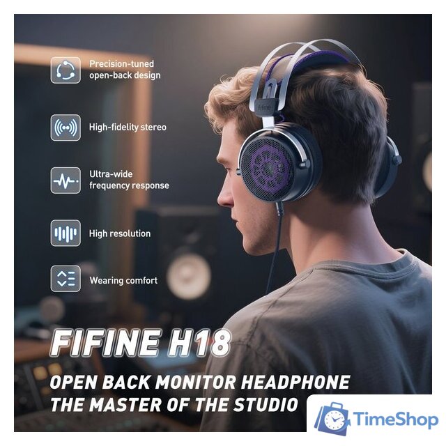 Наушники FIFINE H18 (черный) - Изображение №4 — Интернет-магазин Time-Shop