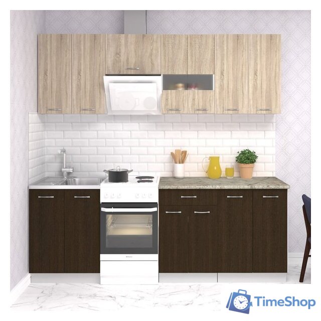 Готовая кухня Mio Tesoro Экстра-лайт 2.2 (дуб сонома/венге/марсель) - Изображение №1 — Интернет-магазин Time-Shop