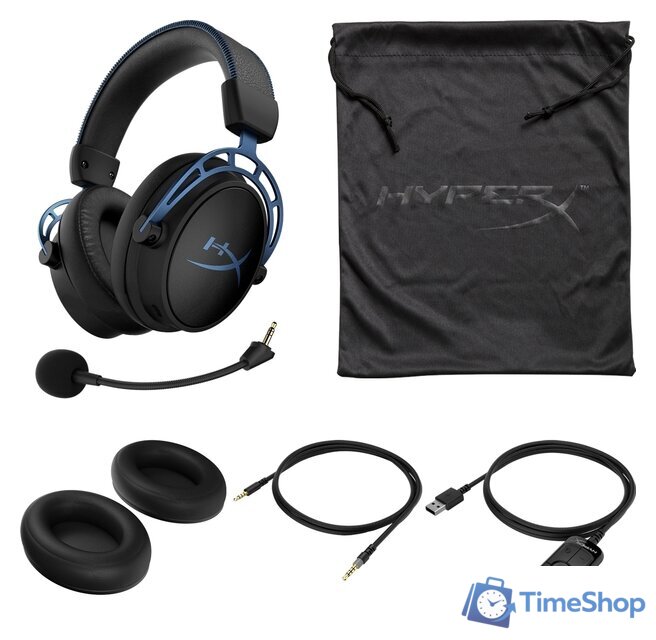 Наушники HyperX Cloud Alpha S (черный/синий) - Изображение №7 — Интернет-магазин Time-Shop