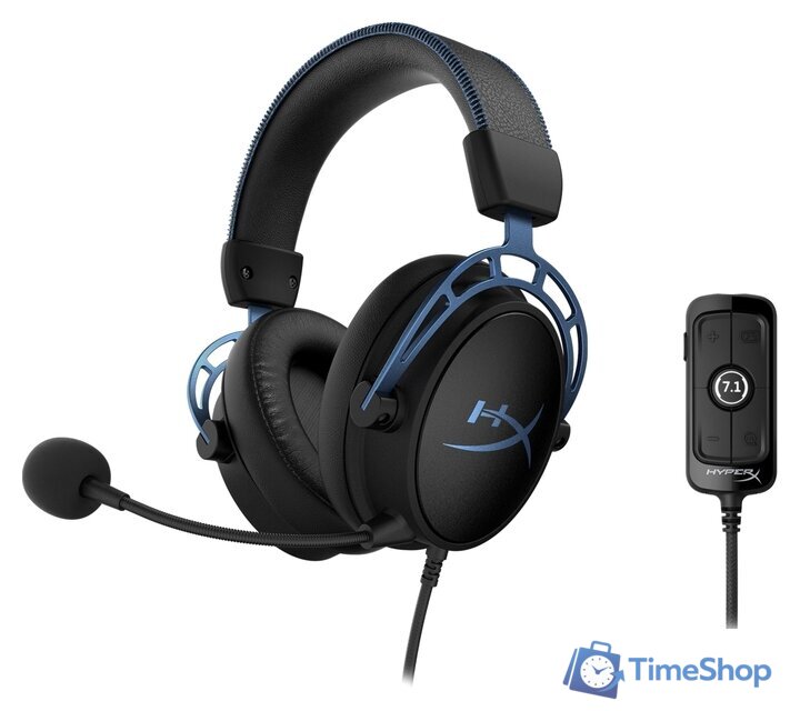 Наушники HyperX Cloud Alpha S (черный/синий) - Изображение №2 — Интернет-магазин Time-Shop