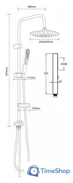 Душевая система  Agger Marine S002cr - Изображение №6 — Интернет-магазин Time-Shop