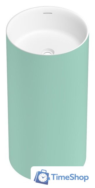 Умывальник Wellsee Chalice Perfection 230620000 (отдельностоящий, без отверстия под смеситель, цвет матовый светло-зеленый/глянцевый белый) - Изображение №2 — Интернет-магазин Time-Shop