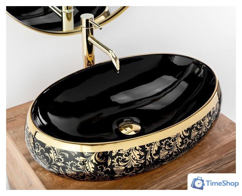 Умывальник Rea Meryl (черный/золотой) - Изображение №4 — Интернет-магазин Time-Shop