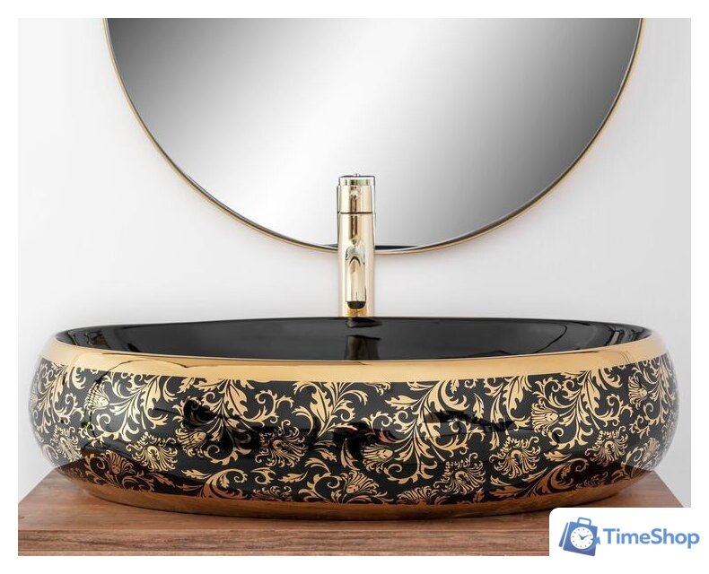 Умывальник Rea Meryl (черный/золотой) - Изображение №2 — Интернет-магазин Time-Shop