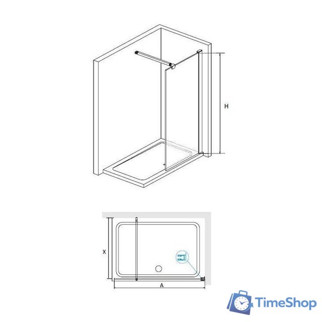 Душевая стенка RGW WA-001 351000107-11 70 (хром/прозрачное стекло) - Изображение №2 — Интернет-магазин Time-Shop