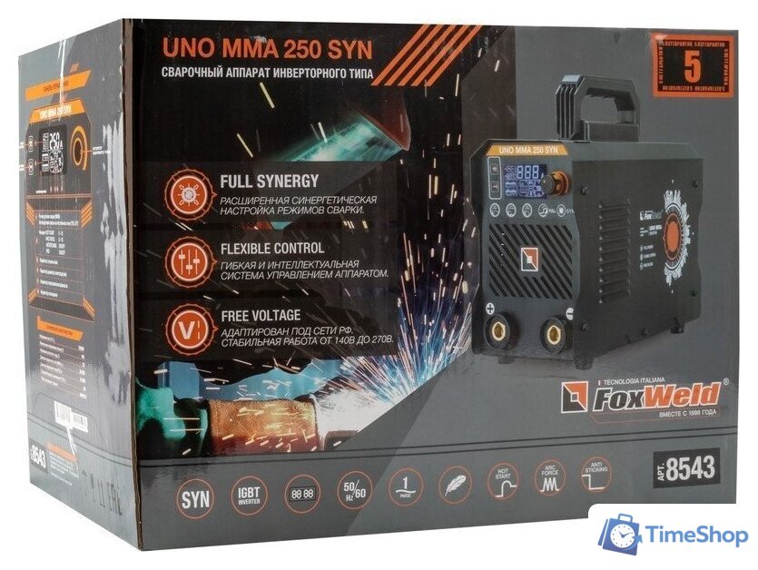 Сварочный инвертор FoxWeld UNO MMA 250 SYN - Изображение №10 — Интернет-магазин Time-Shop
